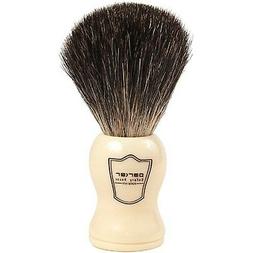 100% Black Badger Shaving Brush With Ivory Handle & Stand