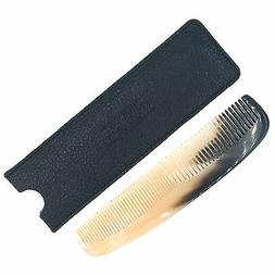 100% Genuine Horn Pocket Comb In Leather Pouch - Anti Static