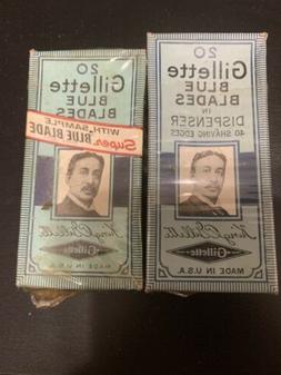  Vintage Gillette Blue Blades Safety Blades In Dispenser 20 