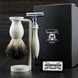 Set. Men's Shaving Kit With Badger Shaving Brush & Dual Stan
