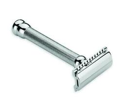 Safety Razor, Long, Engine-turned Handle