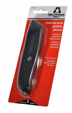 66-0330 Metal Retractable Utility Knife W/3 Blades