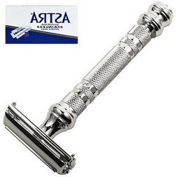 Brass 5 Astra Razor Blades Shaver