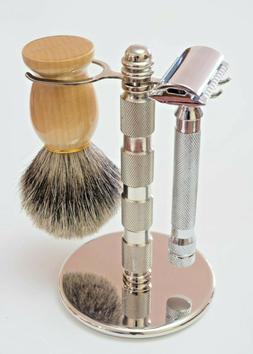 / Pure Badger Brush / Stand - Shaving Set New