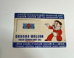 Card With Sample Blade Hollow Ground 1940s - 1950s