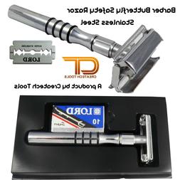 CT Branded Barber Dual Edge  Shaving Butterfly Safety Razor,