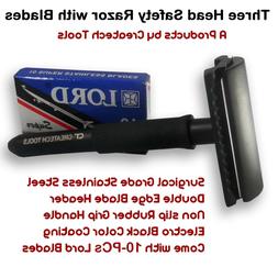 CT Branded Barber Dual Edge  Shaving Three Head Safety Razor