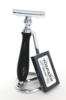 Black Handle And Stainless Steel Shaving Stand Gift Set