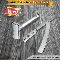 Straight Shaving Razors With Blades Men's Grooming Set
