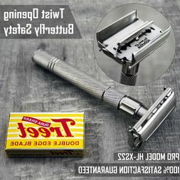 Haryali London Double Edge Safety Razor, Twist To Open Butte