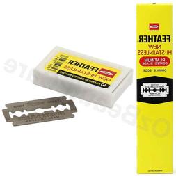 Feather Hi-Stainless Double Edge Platinum Coated Blades 10 P