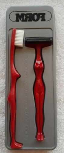 Red Silhouette Schick Woman Body Razor/Toothbrush Form Fox T