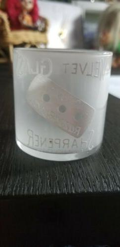 Blade Sharpener Strop Shot Glass Enameled Letters