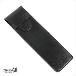 S Leather Straight Razor Case W/flap - Great For Travel Or S