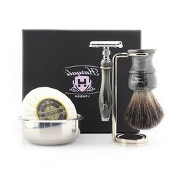 Men's Travel Starter Kit, Shaving Brush, Safety Razor, Wet S