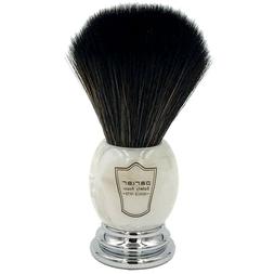 Premium Black Synthetic Bristle Shave Brush - Marbled Handle