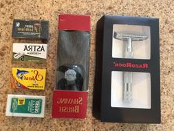 Ock De Safety Razor Pure Badger Brush And Blades Starter Set