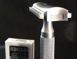 Ikon safety razor, polished SBS Flipable head, Ikon matte fi