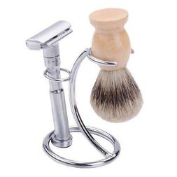 Set Mustache Beard Shaving Brush Stand Holder