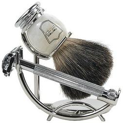 Parker 29L Shave Set - Safety Razor, Stand & 100% Black Badg