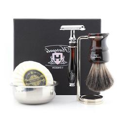 Badger Hair Brush With Stand Bowl And Soap Shaving Tools Set