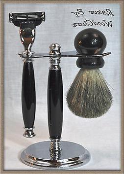 Handmade Ebony Set Dobule Edge Safety Gillette Mach 3 Fusion