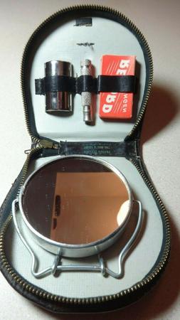 Travel Razor In Leather Case With Mirror