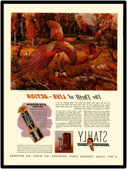 New Metal Sign: Live Action Razors W Pheasant Hunting Scene 