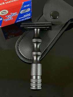 Black + 50 Razor Shaving Blades Double Edge Razor Lord Us