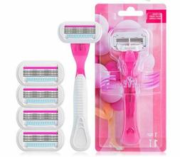 Safety Beauty Manual Stainless Steel Razor  4 Layer Blades